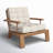 Navelina Teak Solid Wood Outdoor Lounge Chair with Cushions