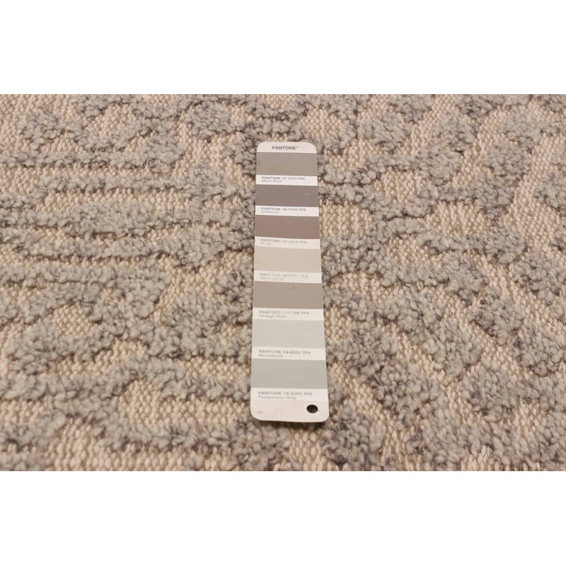Hand-knotted Tangier Taupe Wool Rug 7'9" x 9'10"