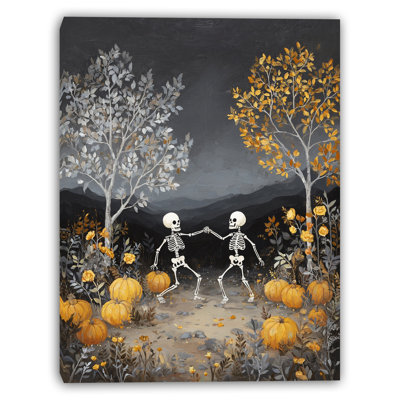 Dancing Skeletons Wrapped Canvas Wall Art