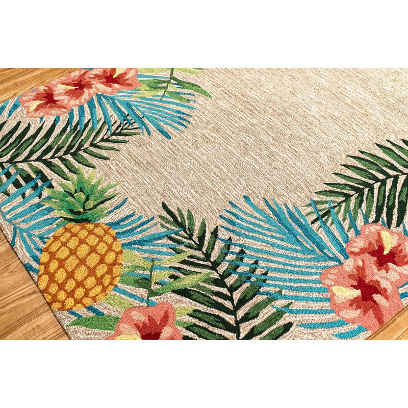 Demirhan Floral Handmade Tufted Ivory Area Rug, Rectangle 2' x 3'