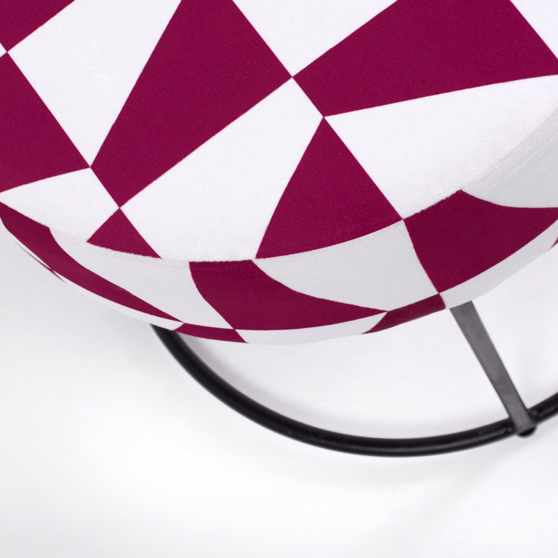 Repose-pieds Shamokin, Claret rouge / blanc 100% polyester