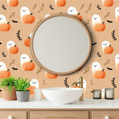 Papier peint auto-adhésif à motif de chauve-souris fantôme et auto-adhésif moderne 17,7 po x 118 po (45 x 300 cm)