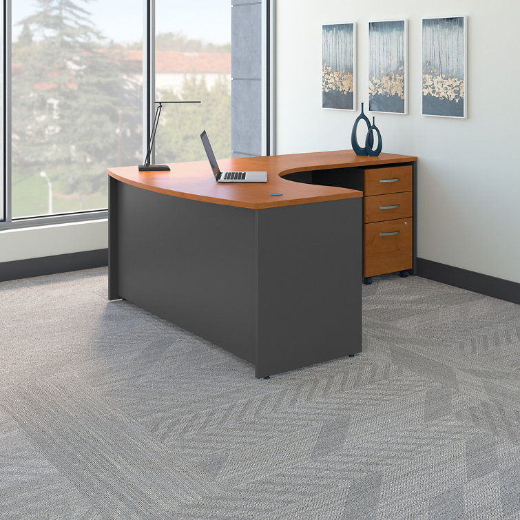Series C L Shaped Desk with Mobile File Cabinet