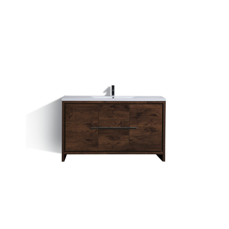 Harger 60'' Single Bathroom Vanity Base Only in Rosewood