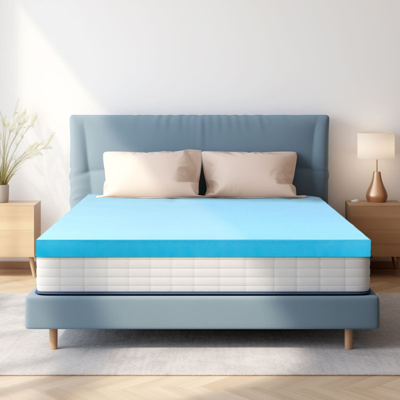 Medium Soft Gel Memory Foam Mattress Topper, California King, 3