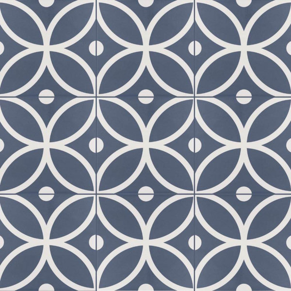 Circa 8" x 8" Geometric Pattern Porcelain Floor and Wall Tile