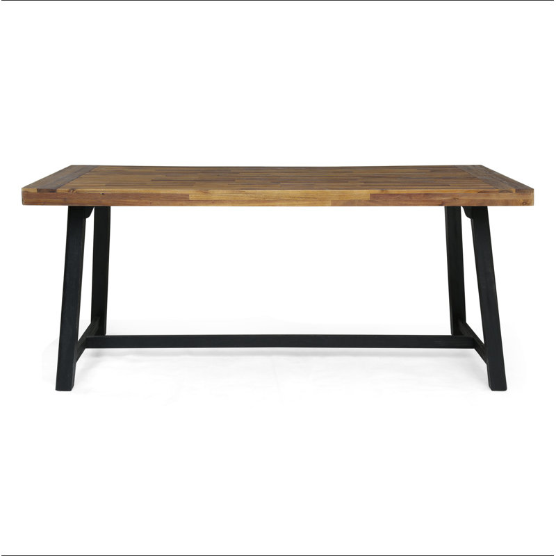 Table de salle à manger d'extérieur en bois d'acacia