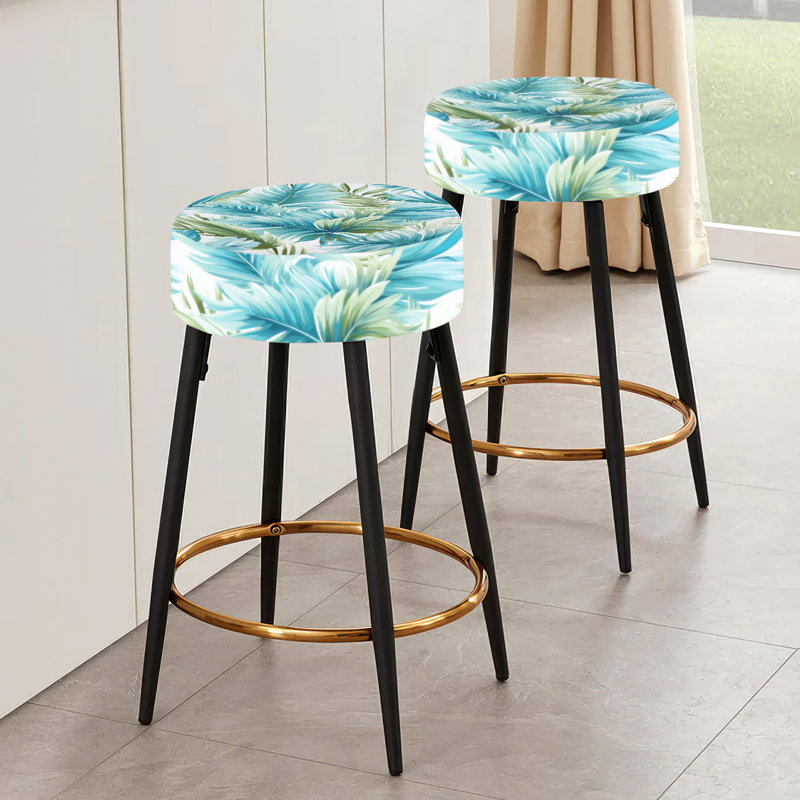Ensemble de 2 tabourets de bar azur et vert