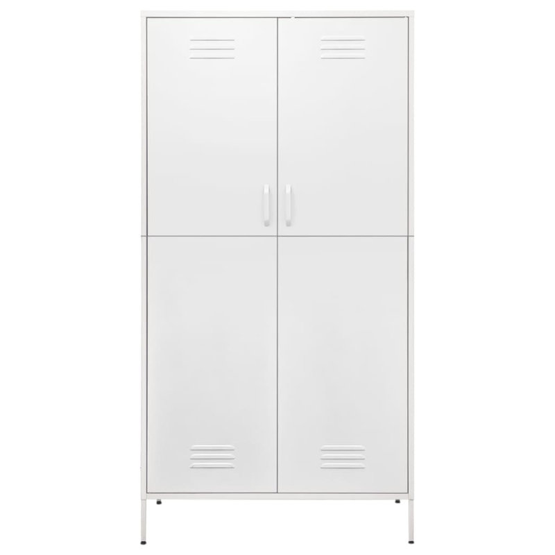 Branwell 2 Door Steel Wardrobe, White