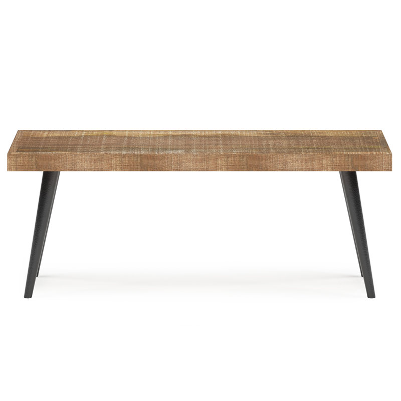 Durham 43" Distressed Natural Mango Wood Industrial Bench