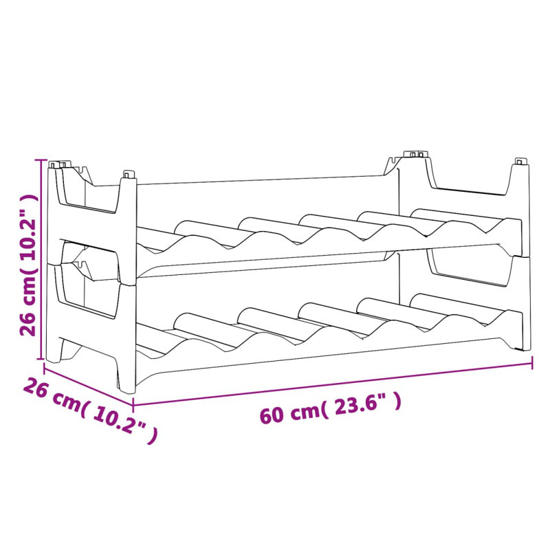 Borchert 12 Bottle Tabletop Wine Bottle Rack in Anthracite