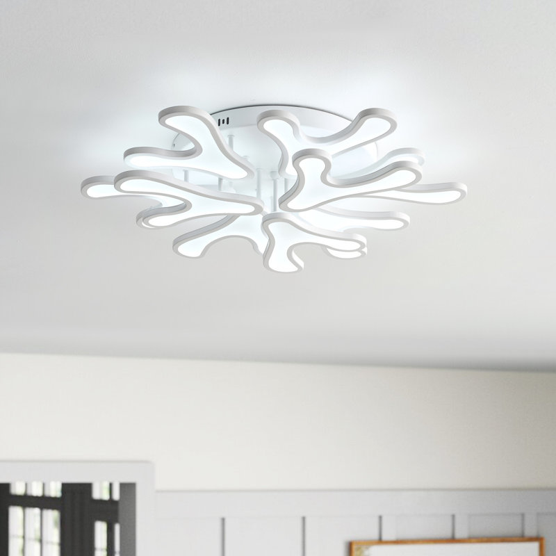 1-Geometric white LED iron dimmable ceiling light