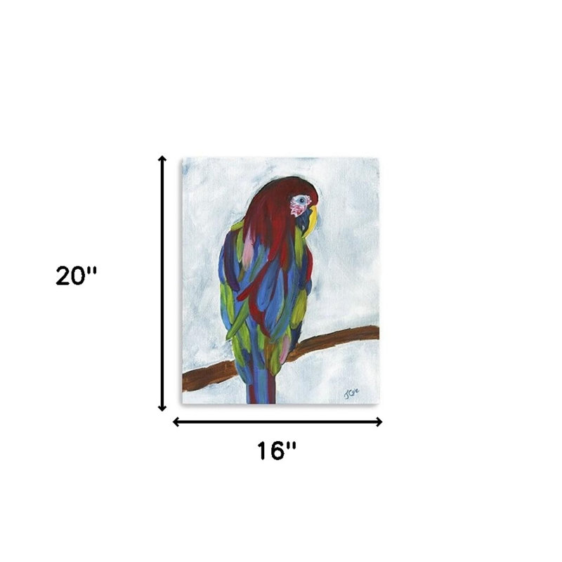 Small Bright And Tropical Parrot Canvas Wall Art