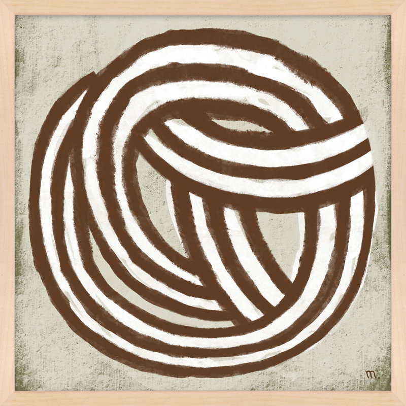 Knotting By Studiom - Framed Wall Art, 24" H x 24" W x 1.25" D, Maple Framed