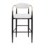 Ensemble de 2 tabourets de bar, tabourets de bar rembourrés à hauteur de comptoir avec dossier et pieds en fer pour îlot de cuisine, assise en tissu d'une capacité de poids de 260 lb-1592953212