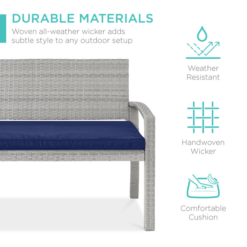 Banc de pique-nique Nethra, Gris, Bleu