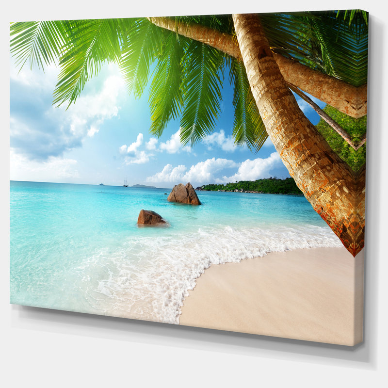 «Praslin Island Seychelles Beach», photographie, H 28 po x l 60 po x P 1,5 po, Toile tendue