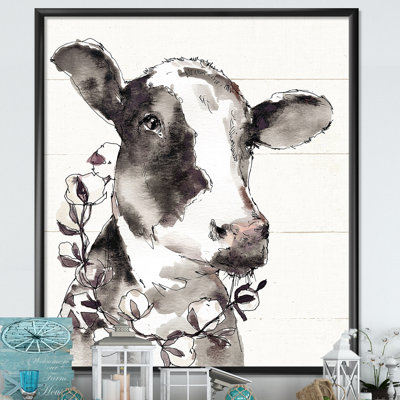 « cow portrait country life »-cadre photo imprimé sur toile