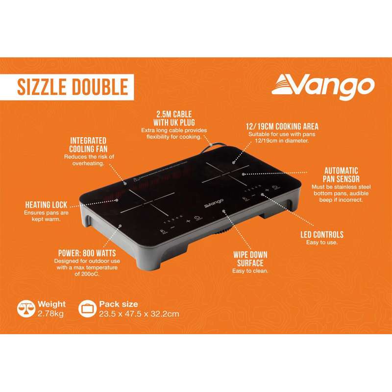 AMG Group 800W Induction Double Burner