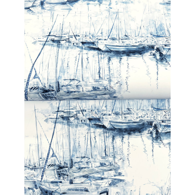 Papier peint Yacht Club, Bleu