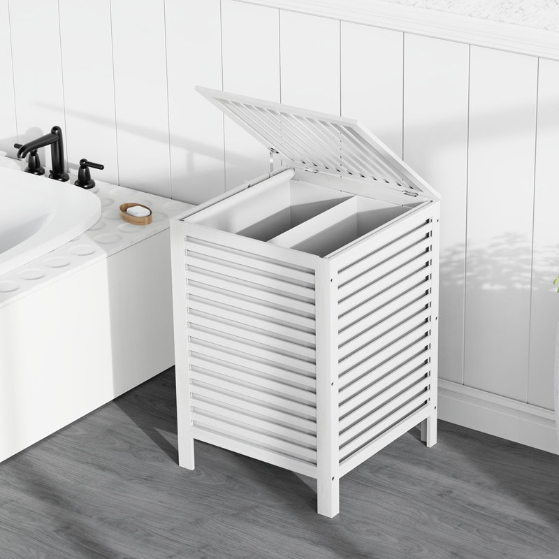 Panier à linge en bambou, Blanc