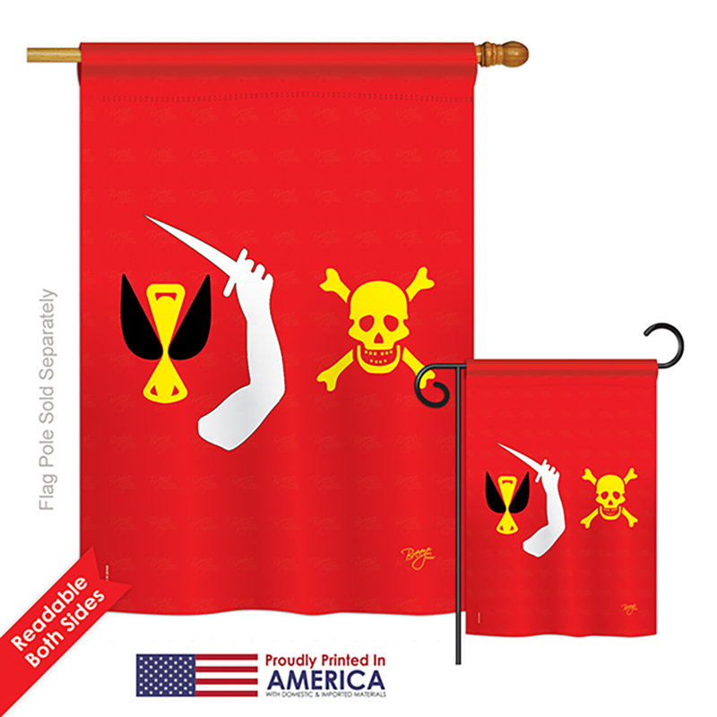 Ensemble de 2 drapeaux en polyester à 2 côtés, à motif de pirate christopher moody