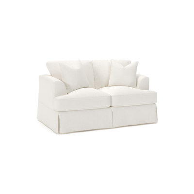 Lucia 65.5" Recessed Arm Slipcovered Loveseat by Wayfair Custom Upholstery