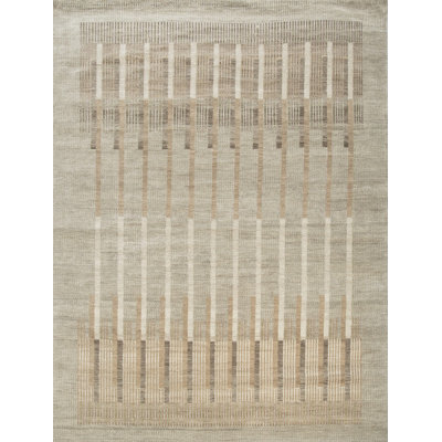 Contemporary, Stuart Street Collection One-of-a-Kind Rectangle 9' X 12'2" Wool Area Rug Brown