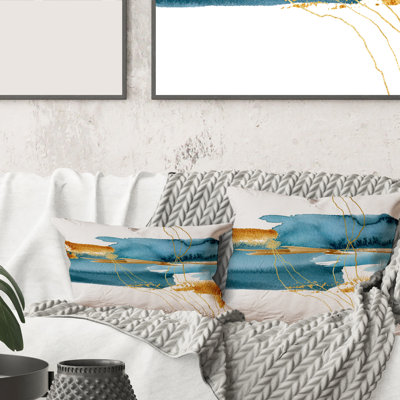 Housse de coussin carré et plante sous l'eau avec branche Laminaria