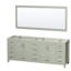 Sheffield 83" Double Bathroom Vanity Base and Mirror only in Light Green