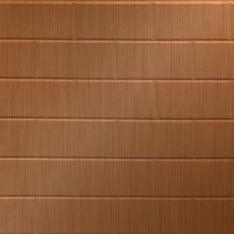 Subway Tile MirroFlex 4ft. x 8ft. Glue Up PVC 3D Wall Panels 160 sq.ft., Brushed Copper
