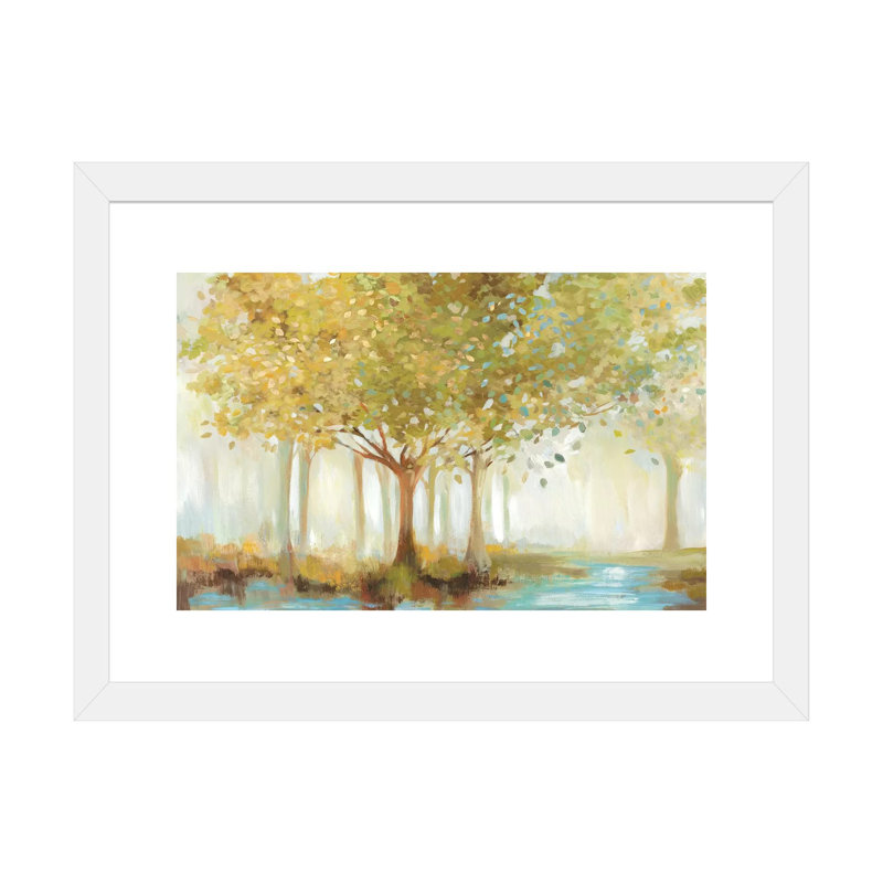 "Forest River" par Allison Pearce, reproduction d’art sur toile, H 24 po x l 32 po x P 1 po, Papier encadré blanc, Blanc