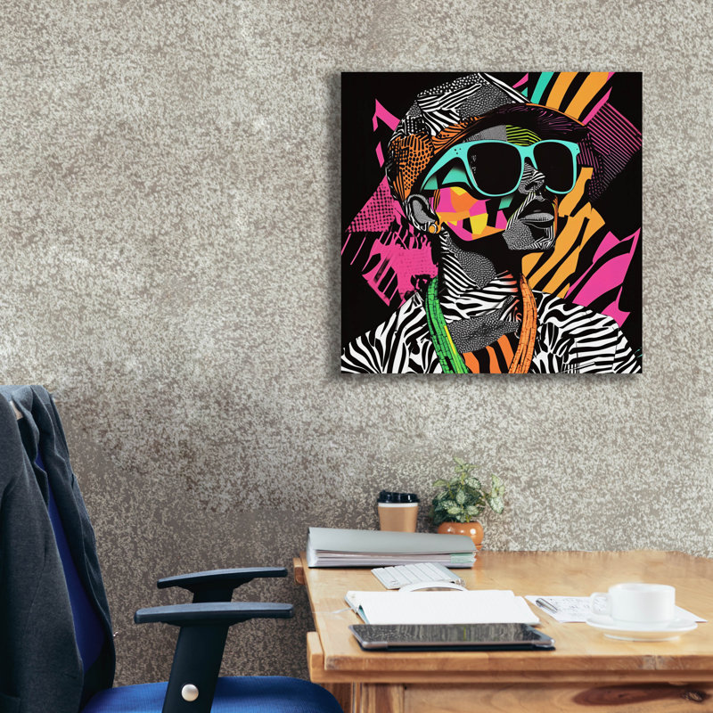  «Neon Night» par Rich Monet, art mural sur toile, 26 po x 26 po
