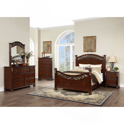 Bedroom Furniture Traditional Look Unique Wooden Nightstand Drawers Bed Side Table Cherry