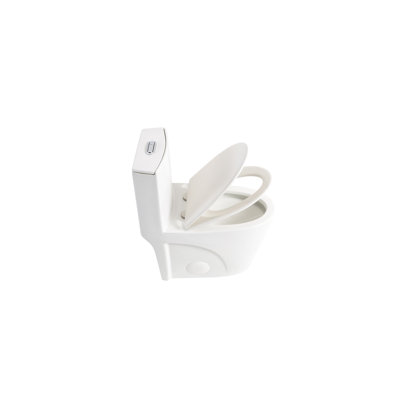 One Ceramic Toilet, 1.1/1.6 Dual Flush, Glossy White, Height Comfort Seat Bathroom Flush , Ceramic, Compliant