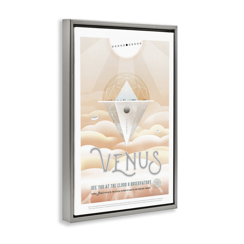 Toile flottante encadrée «Venus Space Exploration» par Jet Propulsion Labs, H 31 po x l 21 po, Cadre flottant gris lustré