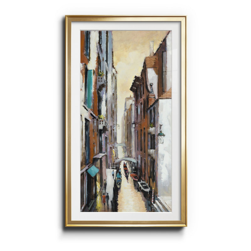 Canal View II - impression, H 22,5 po x l 42,5 po x P 1,5 po, Or