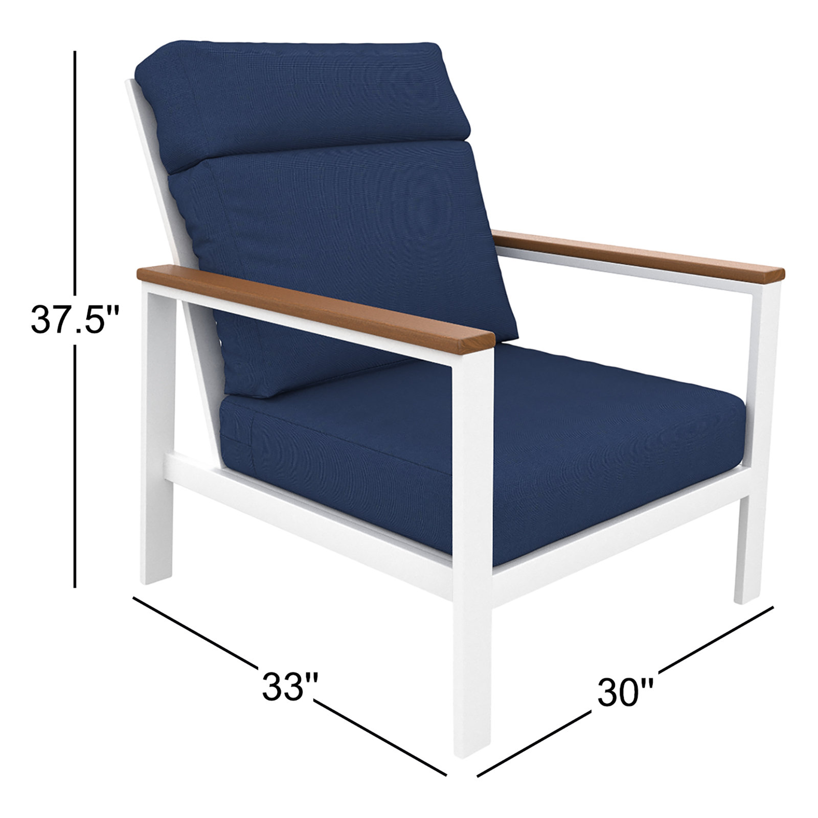 Townsend Sunbrella® Patio Lounge Chair, Canvas Navy