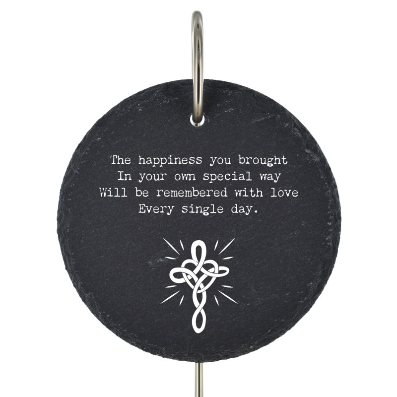 Blehm Waterproof Slate Heart Grave Marker People Memorial Plaque
