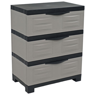 Freestanding Plastic 3-Drawer Storage Unit