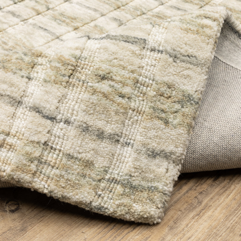 Tapis beige / doré Bellatrix, Rectangle 4 pi 12 po x 7 pi 12 po