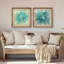 «Aqua Blue Abstract Burst», ensemble de 2 décorations murales contemporaines encadrées-1967874900-1967874907