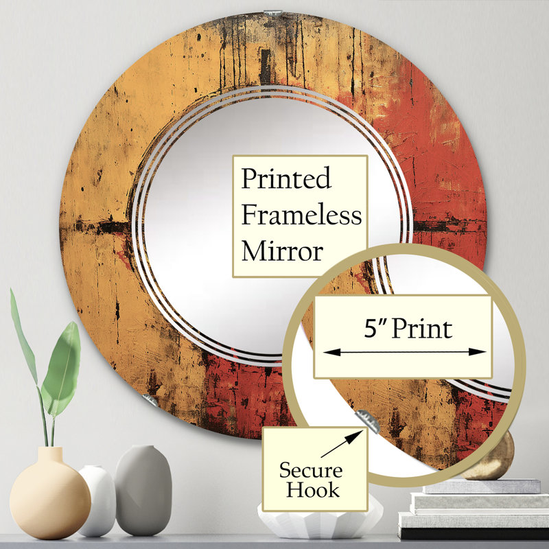Nutley - Miroir mural moderne rond, 24 po x 24 po