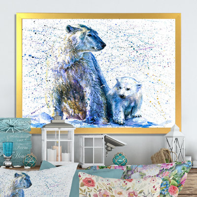 Oiseaux polaires de la faune - reproduction de cadre flottant sur toile