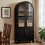 Armoire de cuisine, armoire de ferme arquée avec porte en verre, tablettes réglables et tiroir caché-928439015