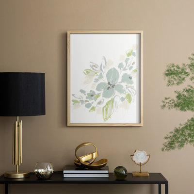 «Seafoam Petals II», reproduction encadrée - bois massif