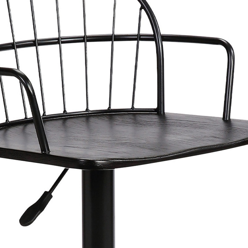 Tabouret de bar en bois et métal, Noir