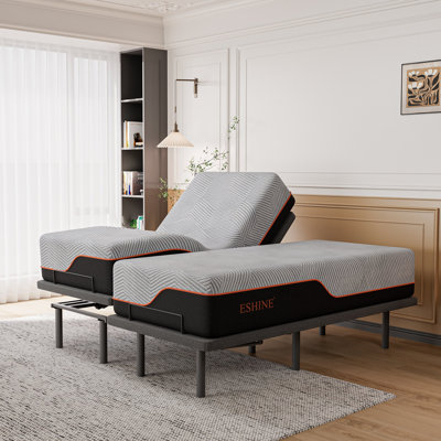 E3100 Zero Gravity Adjustable Bed, Massage, Wireless Remote & App Control, 14'' Ultra-Plush Black Mattress Included