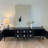 Solid Oak TV Stand with Elevated Legs-704468683