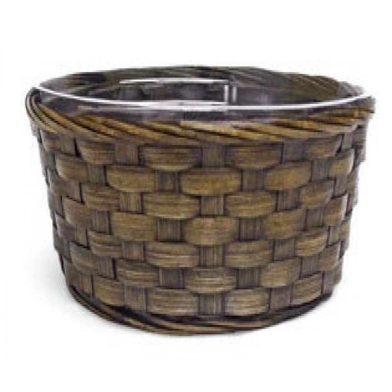 Woven Basket, Brown, 4" H x 8" W x 8" D